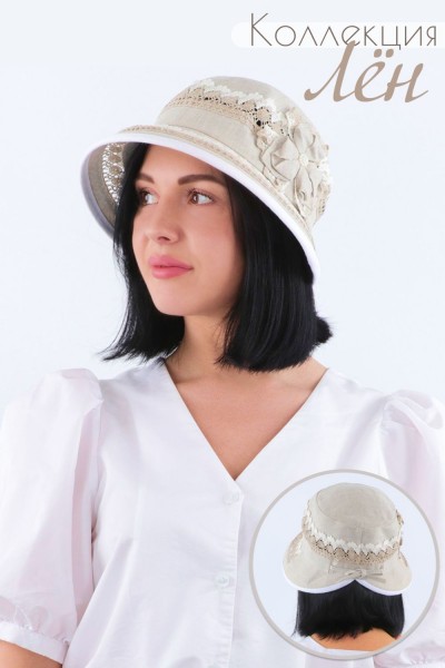 Шляпа женская льняная №GL423 - бежевый 
