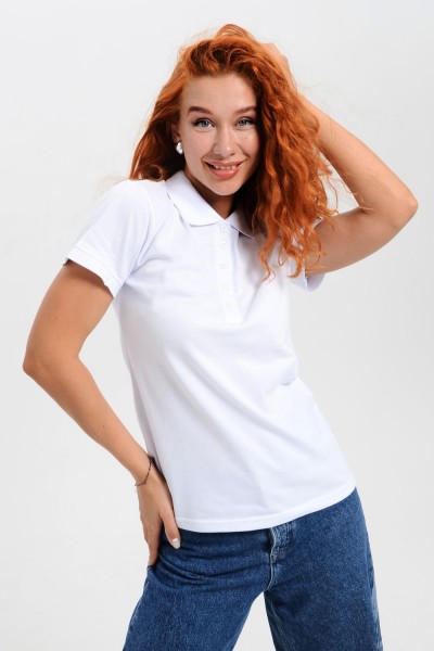 14402 футболка поло женская - белый 