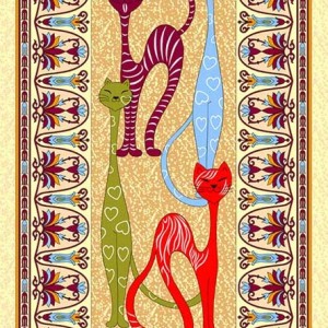 Полотенце вафельное купон 45Х60см - Египетские кошки 
