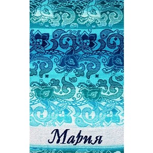 Полотенце махровое именное - Мария голубой 