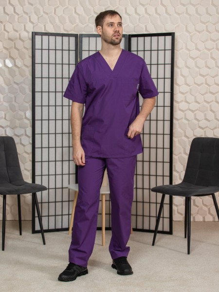 Костюм медицинский хирург фиолет - мужской М-150 Тиси 