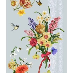 Полотенце вафельное купон 45Х60см - Цветы для любимых 