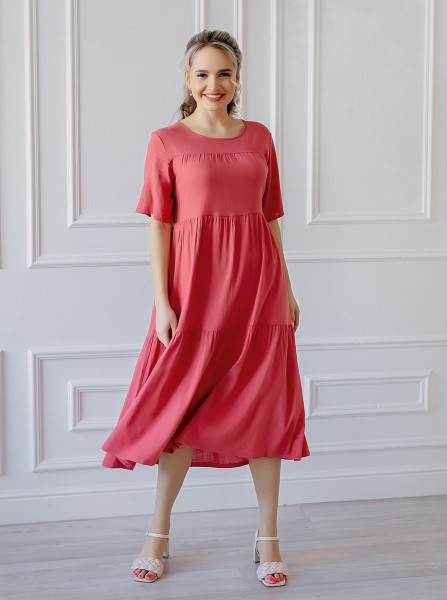 Платье - Дебора длинное красное  