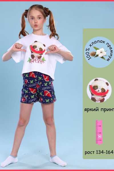 Пижама для девочки Арбуз арт.ПД-019-037 - белый 