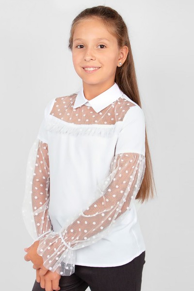 Блузка для девочки 0201 - белый 