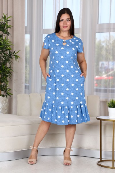 Платье 7271 - голубой горох 