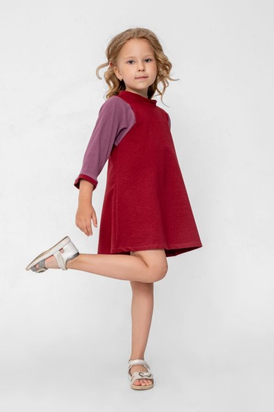 Платье Грета Бордовое - бордовый 