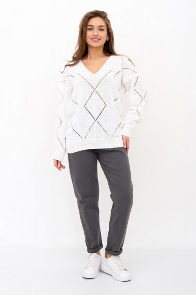 Пуловер  Дилара белый. 9226 