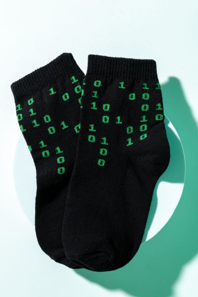Носки детские Бинарный код 2 пары - зеленый 