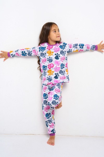 Лапуля - детская пижама теплая - лиловый 