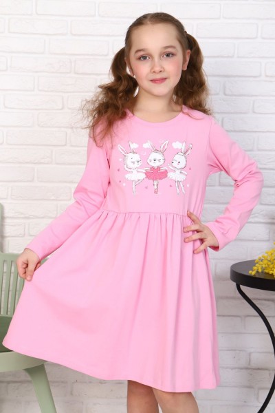 Платье Балеринки детское дл. рукав - ярко-розовый 