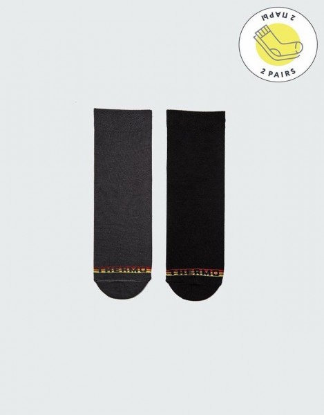 Носки термо женские 350W2-013 - черный -т.серый 