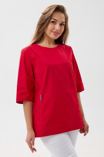 Блуза медицинская - женская 217 красный  Тиси 