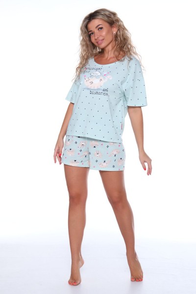 Пижама с шортами Очарование 052-053 - светло-мятный 