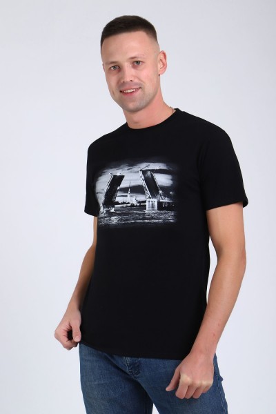 футболка мужская 82053 - черный 